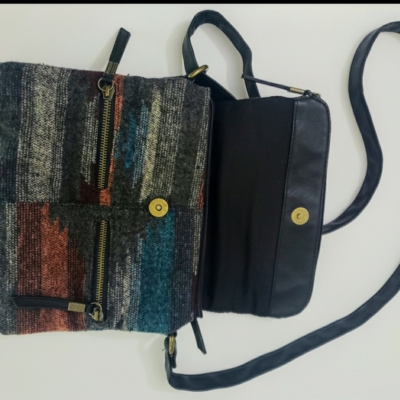 Casual Bag Fabric And Leather 13x13 Inch - Picture 5 of 8